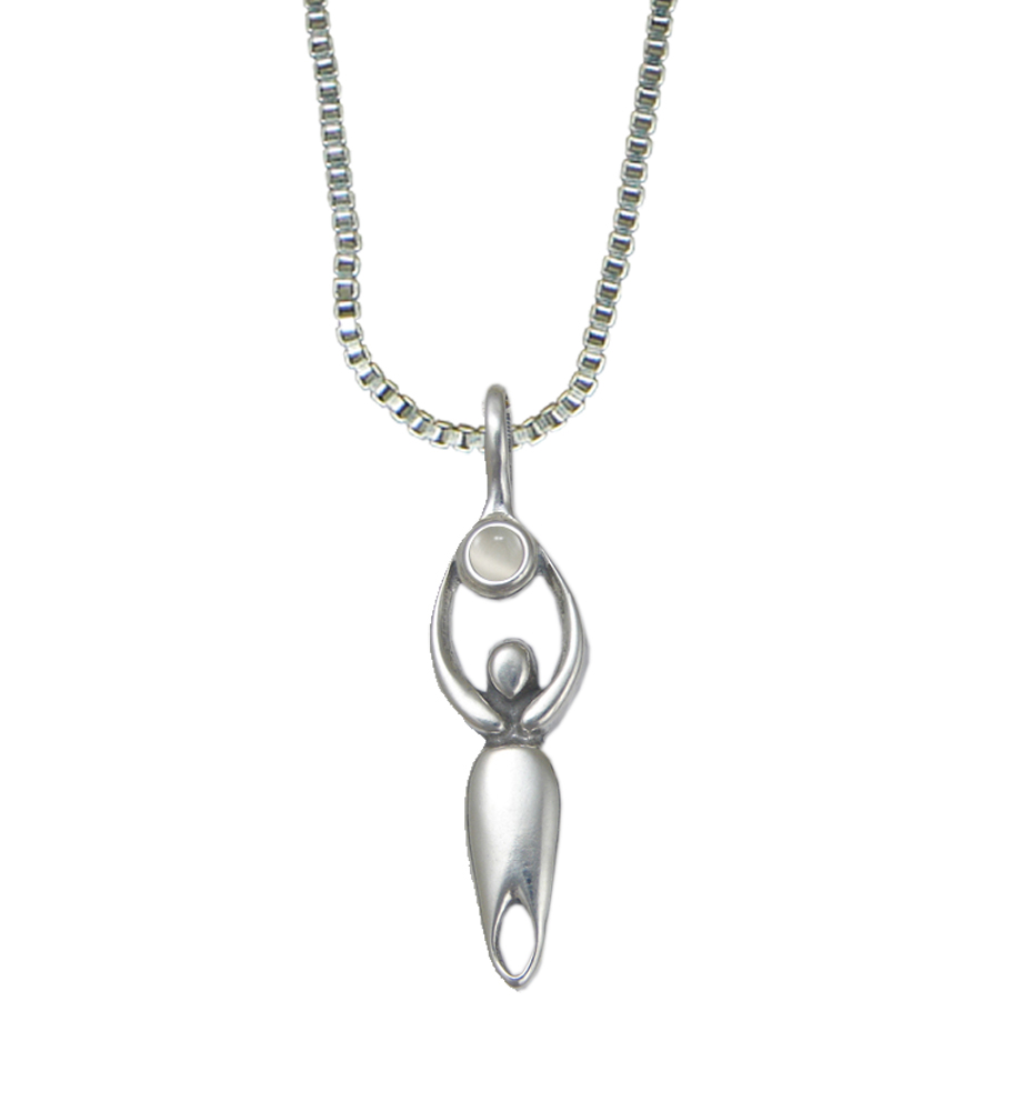 Sterling Silver Essential Goddess Pendant With White Moonstone